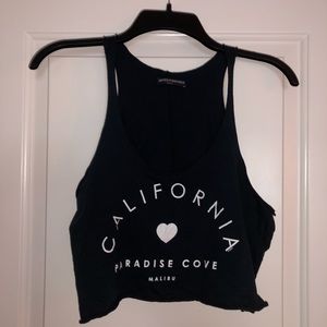 NAVY BRANDY MELVILLE CROPPED TANK TOP